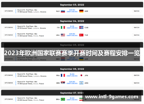 2023年欧洲国家联赛赛季开赛时间及赛程安排一览